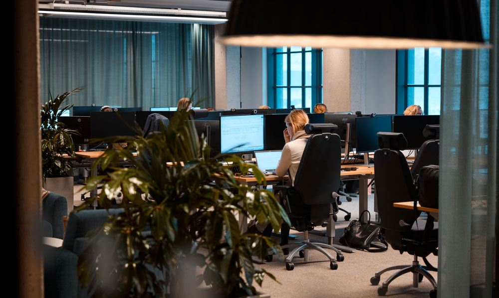 An office landscape with Voice Provider colleagues